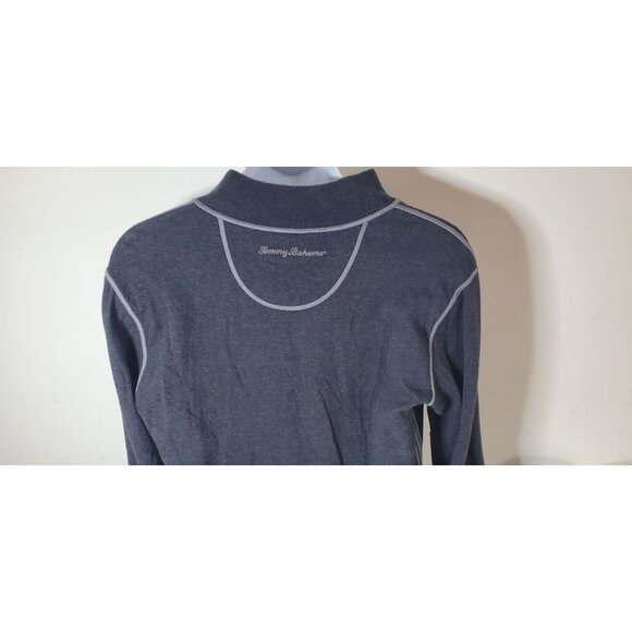 Tommy Bahama Gray 1/4 Zip Pullover Sweatshirt Reversible Mens Size M - Picture 10 of 13